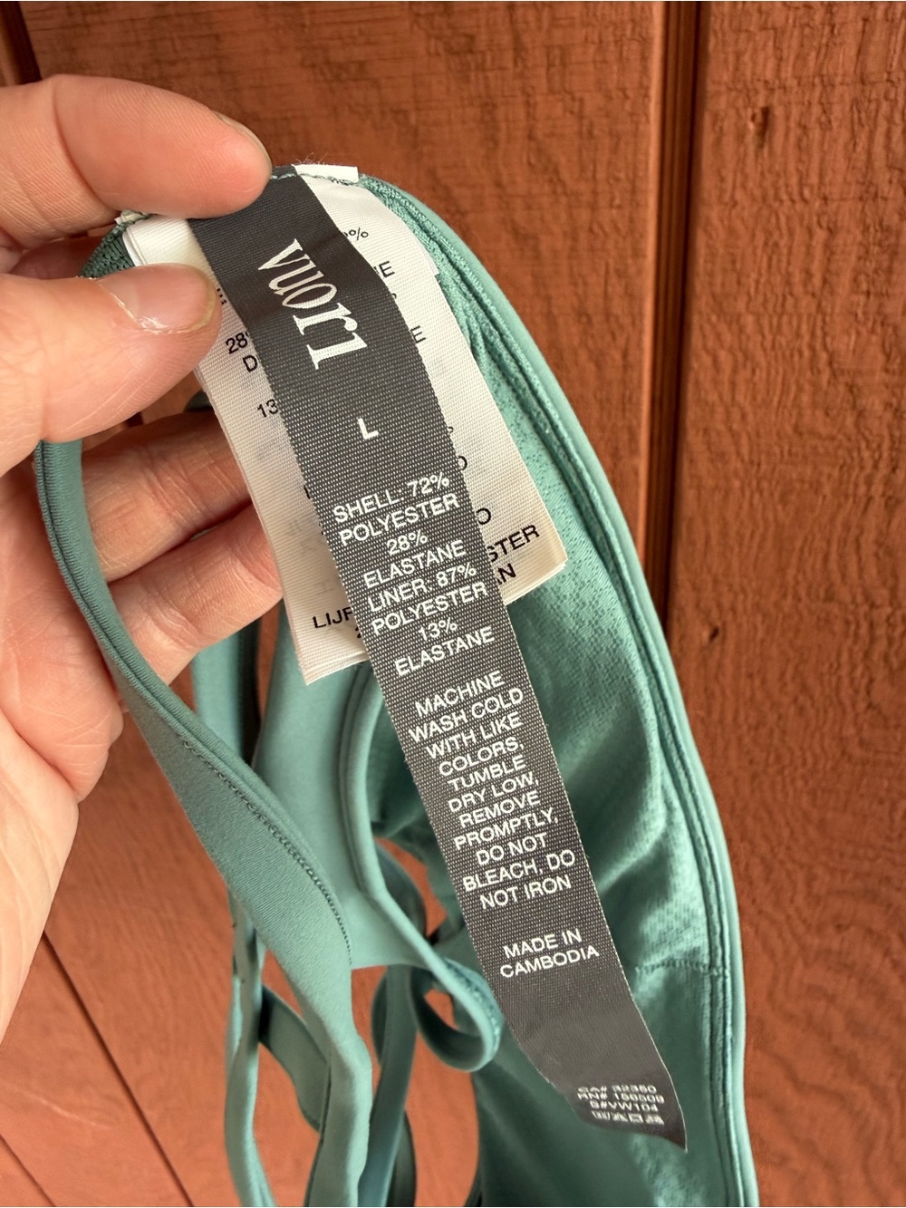 VUORI Yosemite Bra Agate Green Strappy Back Low Impact Sports Bra - Picture 8 of 8